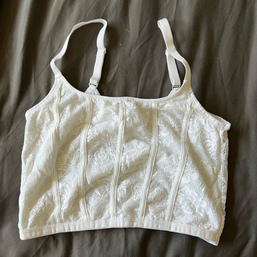 White Lace Crop Top